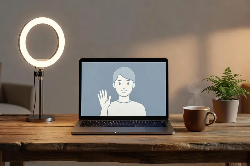 A calm video call setup for a first online dating conversation