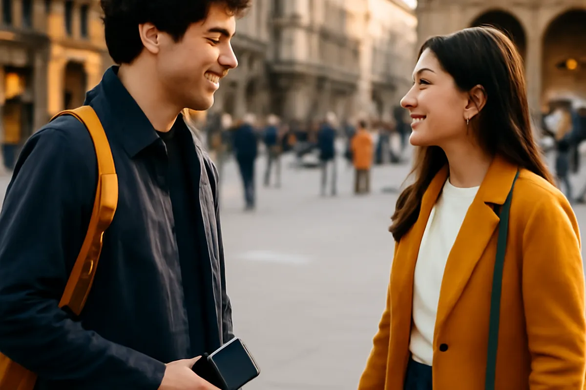 A traveler sharing their live location with a friend on a phone before a date
