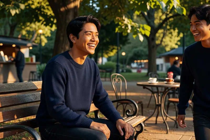 Two people meeting in person for the first time after a successful video call
