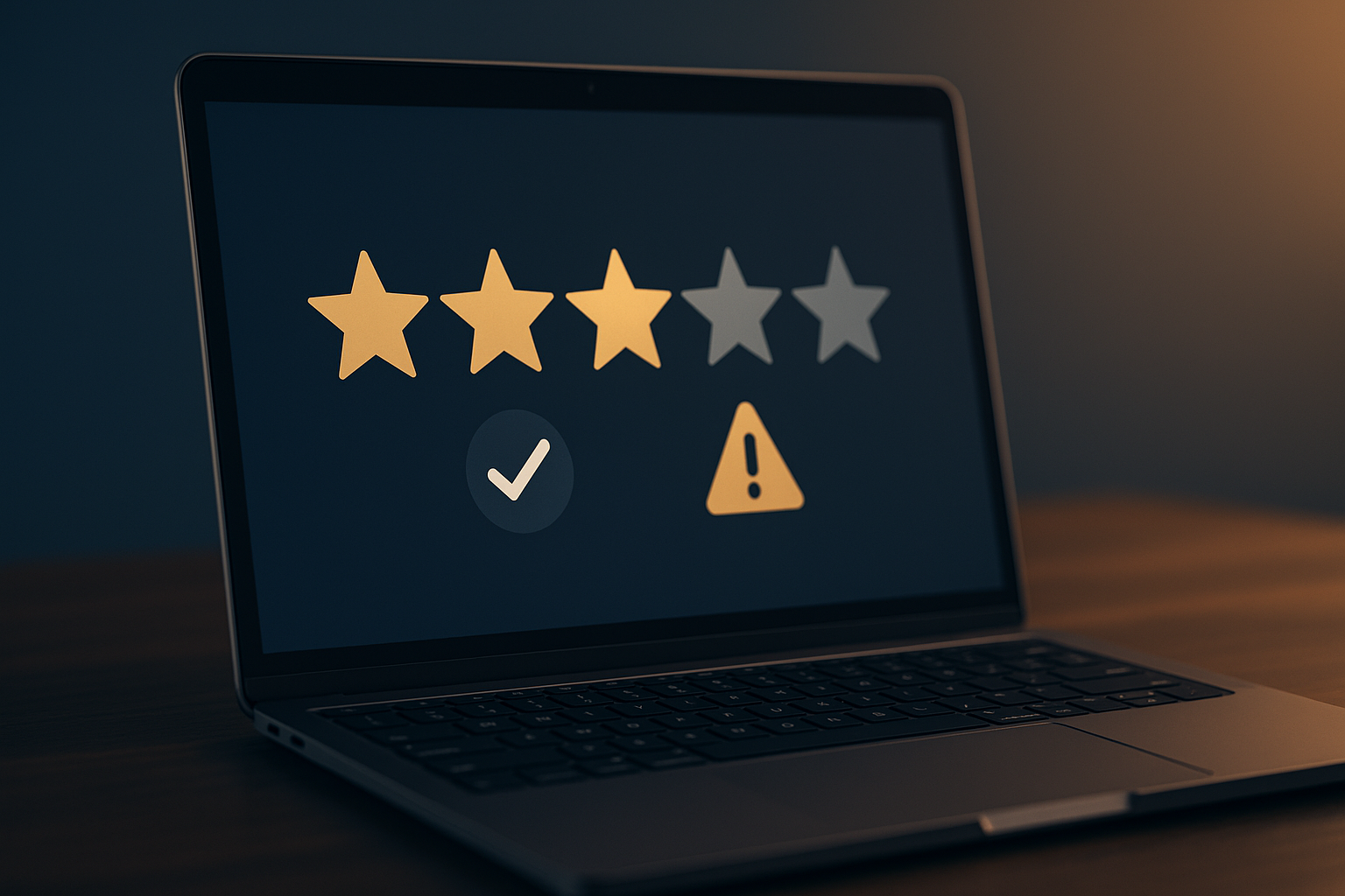 A person comparing dating app review scores on a laptop and phone screen