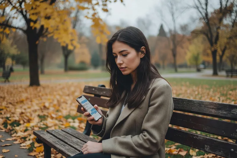 A person looking thoughtfully at an unanswered message thread on their phone