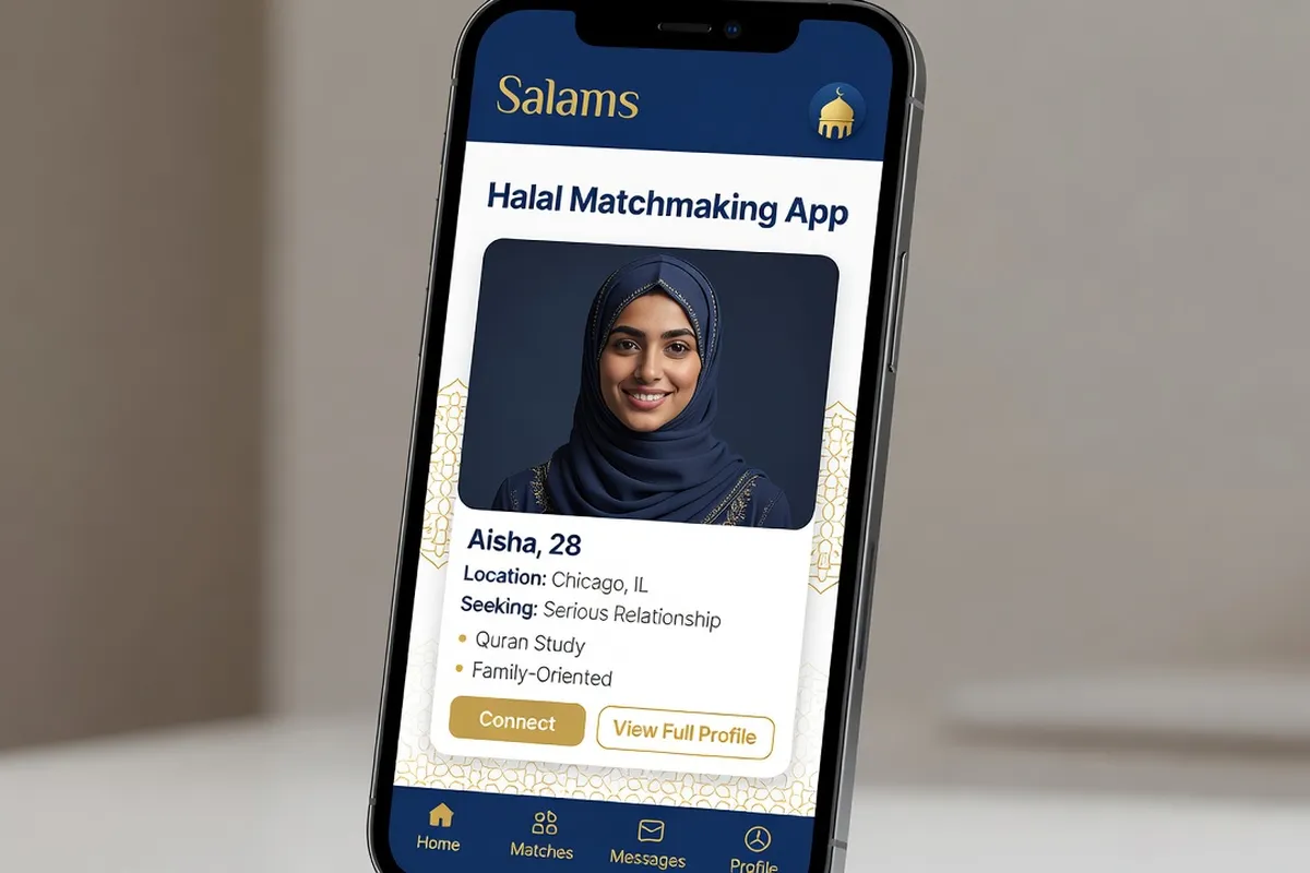 Salams Muslim dating app interface