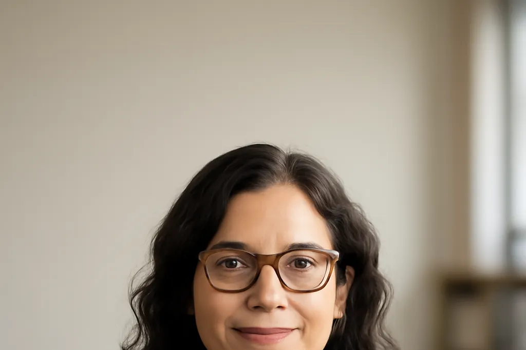 Portrait of Dr. Naomi Reyes, relationship psychologist researching dating app algorithms